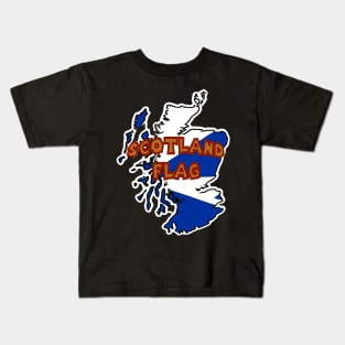 Scotland Flag Map Kids T-Shirt